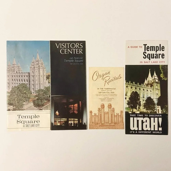 Vintage Temple Square Salt Lake City Discover Utah Guide Brochures Pamphlets - Picture 1 of 12